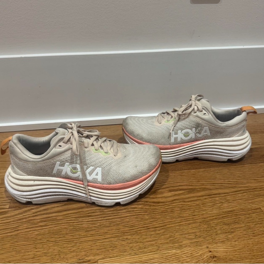 Hoka Beige and Coral gaviota 5 Shoes